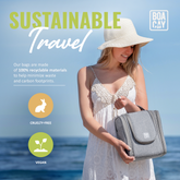 Medium Collapsible Hanging Toiletry Bag - Quartz Gray (Beige Interior)